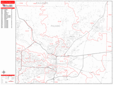 North Little Rock Digital Map Red Line Style